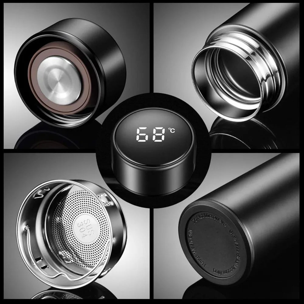Termos inteligent din oțel inoxidabil cu display LED si afișaj temperatură - 500ML