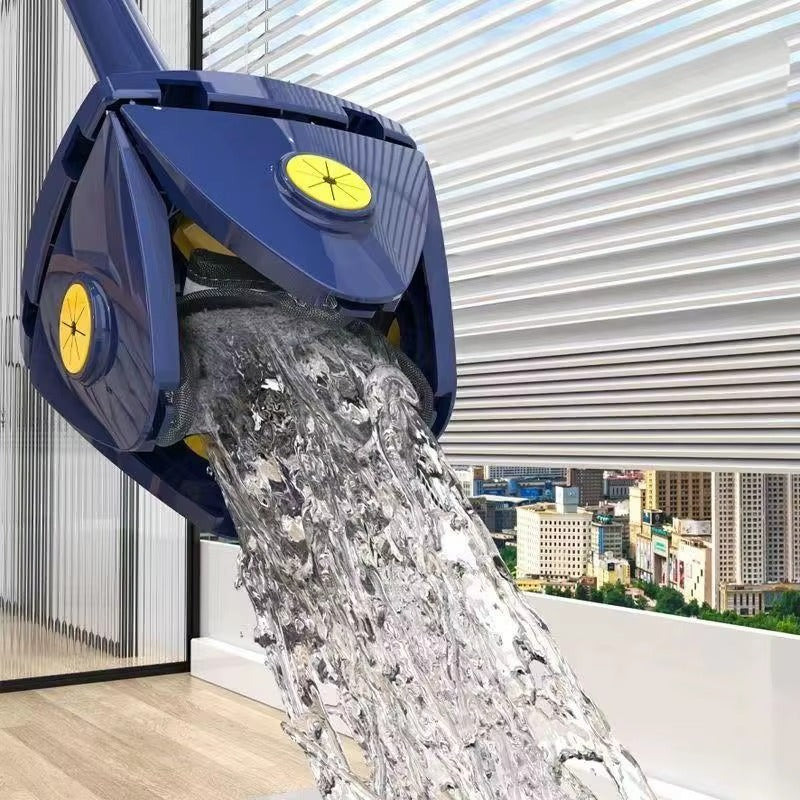 Mop reglabil rotativ la 360° cu stoarcere automată, uscat si umed