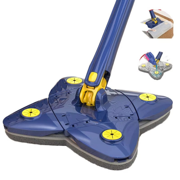 Mop reglabil rotativ la 360° cu stoarcere automată, uscat si umed